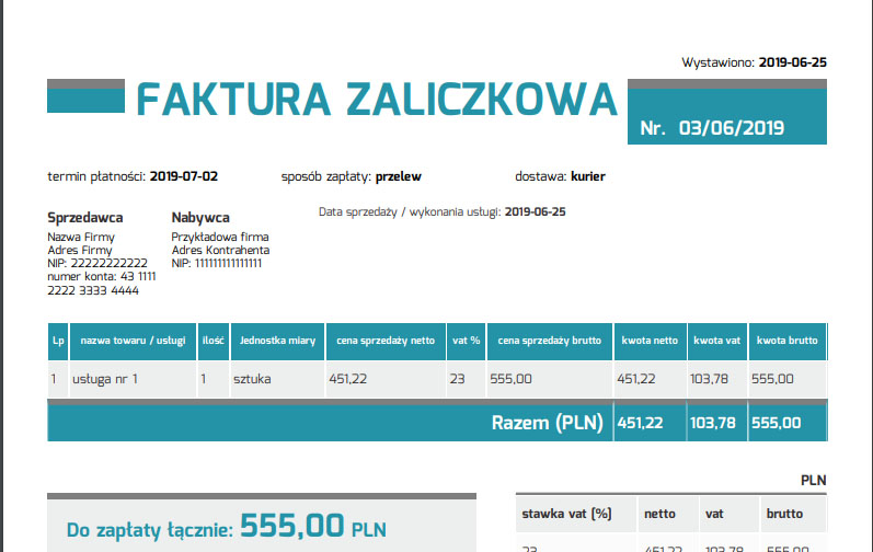 Jak wystawić fakturę zaliczkową