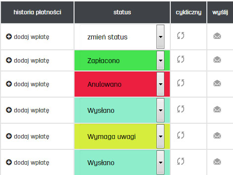 Jak zmienić status dokumentu?