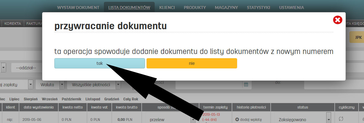 Odzyskiwanie usuniętych faktur w oprogramowaniu do fakturowania online faktury.pl Jak odzyskać usunięty dokument w programie do faktur online faktury.pl