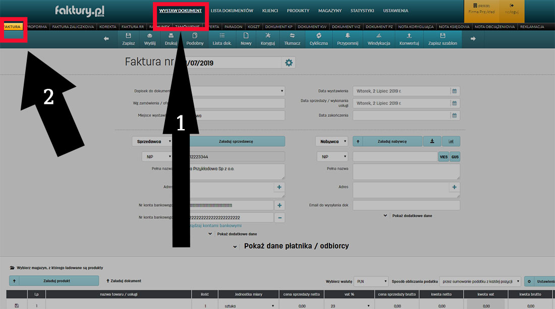 Jak wystawić fakturę VAT w najlepszym serwisie do faktur online faktury.pl Wystawianie faktury VAT w programie do faktur online faktury.pl