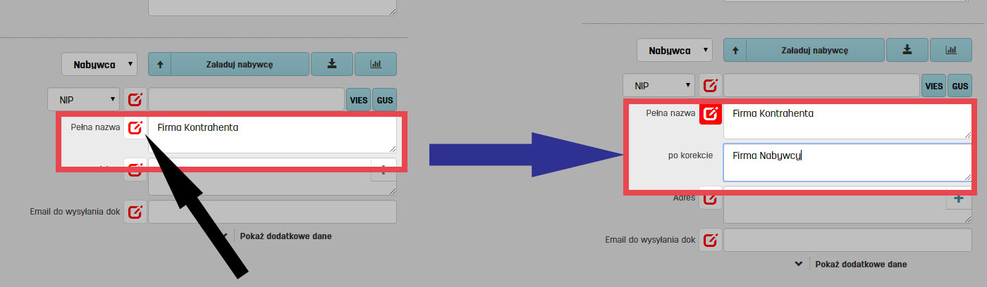 Jak skorygować dane na wystawionej fakturze w faktury.pl Korygowanie poszczególnych pozycji na fakturze korygującej w faktury.pl