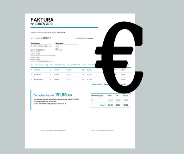 Jak wystawić fakturę w euro