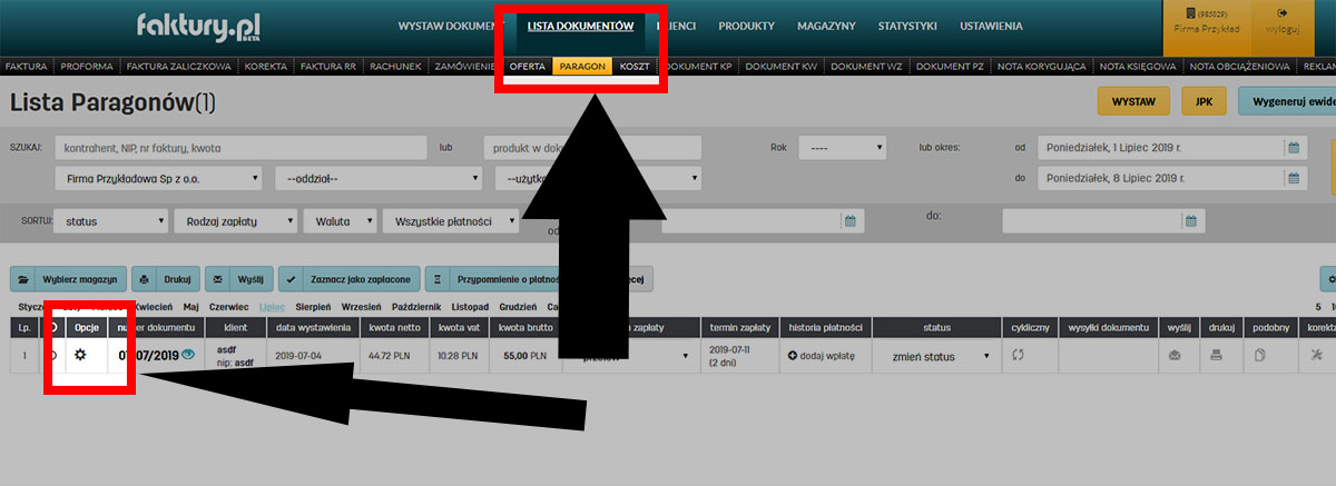 Jak wystawić fakturę do paragonu w oprogramowaniu faktury.pl Faktura do paragonu w najlepszym programie do wystawiania faktur online faktury.pl