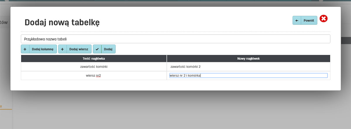 Tworzenie własnych tabel w programie faktury.pl