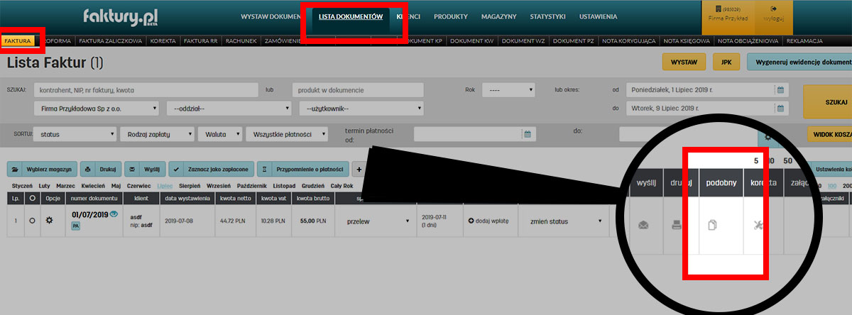 Dokument podobny w serwisie faktury.pl