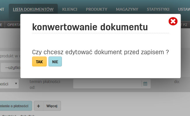 Edycja konwertowanego dokumentu w oprogramowaniu do faktur faktury.pl Konwertowanie dokumentu na faktury.pl
