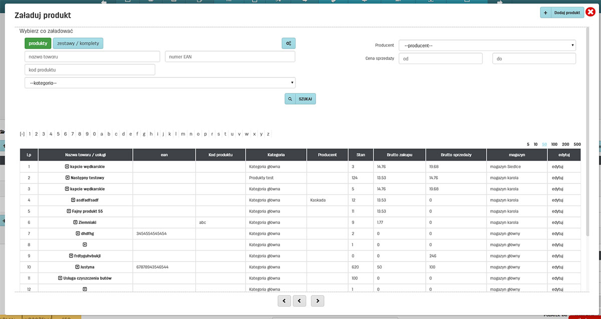 Załaduj produkt lub zestaw do faktury na faktury.pl