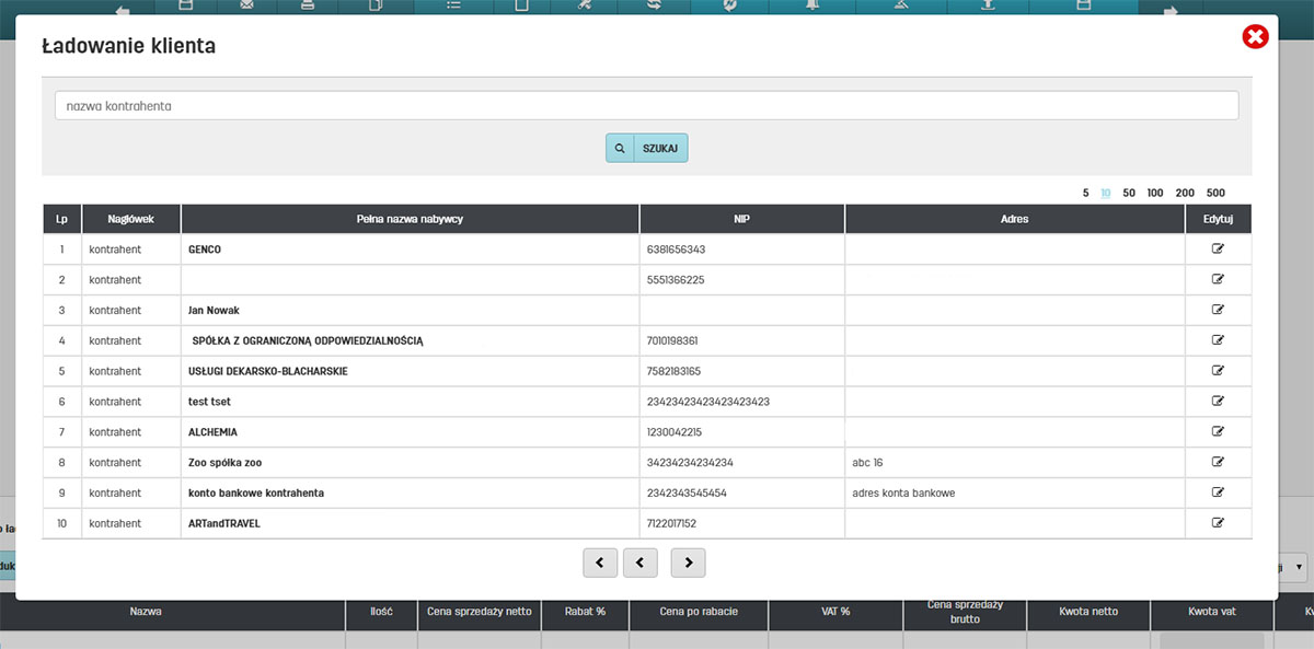 Lista nabywców zapisanych w programie faktury.pl