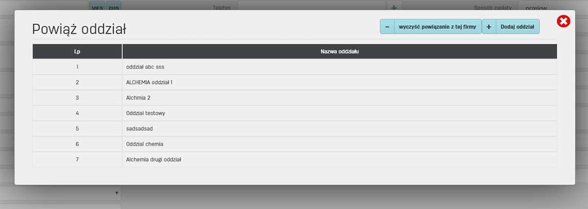 Jak ustawić powiązanie klienta z oddziałem w programie faktury.pl