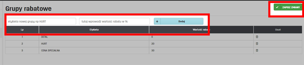 Dodawanie nowej grupy rabatowej w serwisie do faktur online faktury.pl