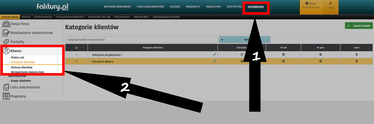 Tworzenie kategorii klientó w oprogramowaniu do fakturowania faktury.pl