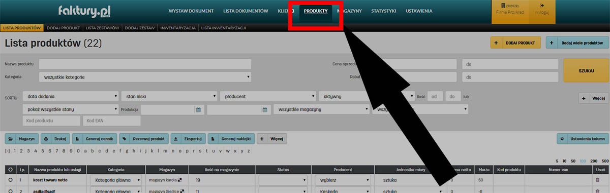 Przesunięcia między magazynowe w najlepszym programie magazynowym online faktury.pl