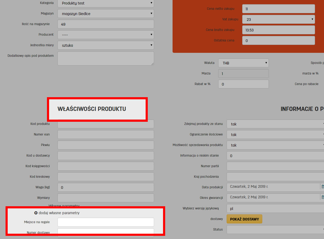 Jak dodać własne właściwości produktu w faktury.pl Własne pole na właściwości produktu w programie faktury.pl