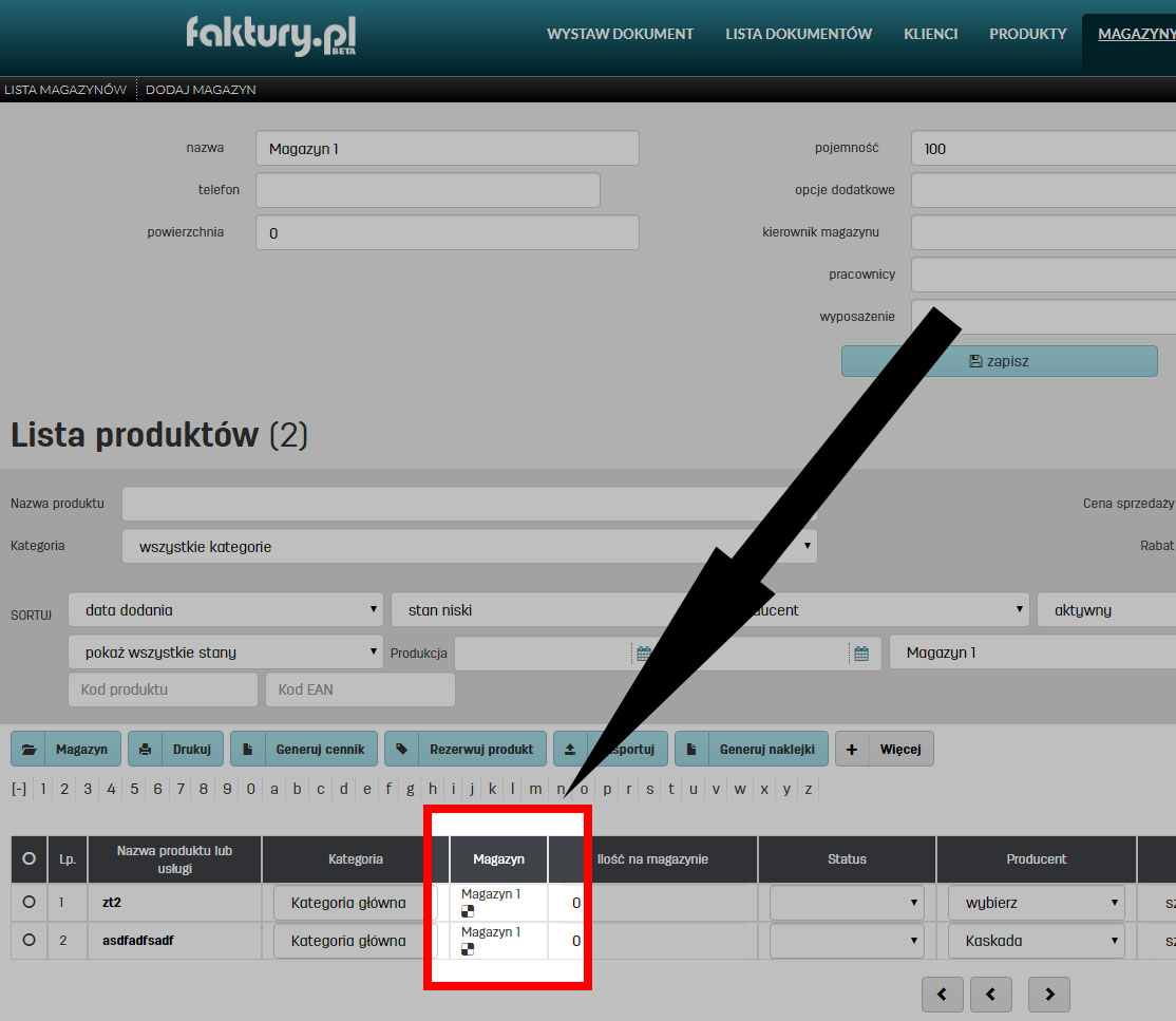 Funkcje w programie magazynowym faktury.pl