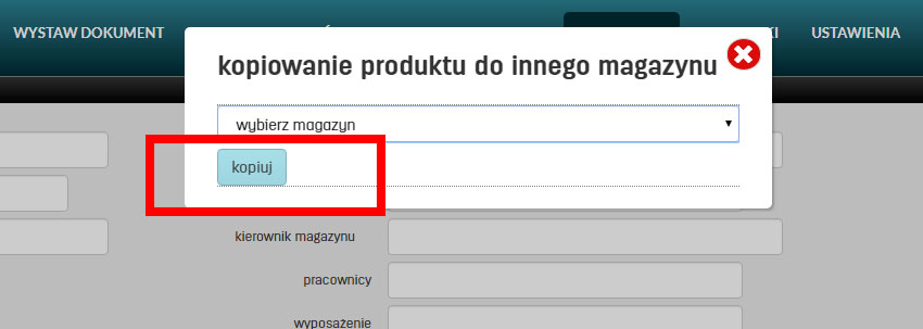 Kopiowanie produktu do innego magazynu w programie magazynowym faktury.pl
