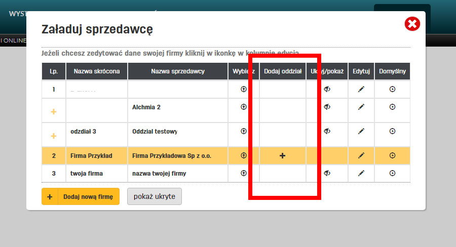 Jak dodać nowy oddział w serwisie faktury.pl Oddziały firmowe w programie faktury.pl