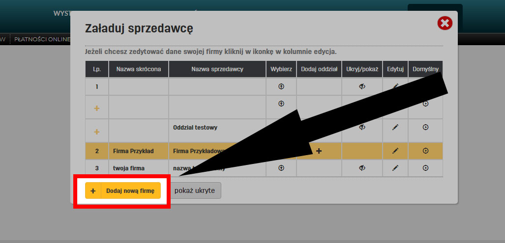 Jak dodać nową firmę w oprogramowaniu do fakturowania online faktury.pl Dodawanie nowej firmy w programie do fakturowania faktury.pl