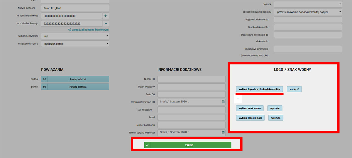 Jak umieścić logo na fakturze w serwisie faktury.pl Wydruk logo firmy na fakturze generowanej w faktury.pl