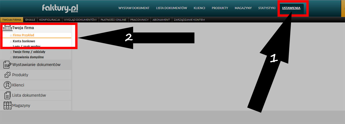Wydruk faktury ze znakiem wodnym w faktury.pl Znak wodny na fakturze wystawianej w serwisie do faktur online faktury.pl