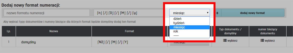 Okres naliczania kolejnych faktur