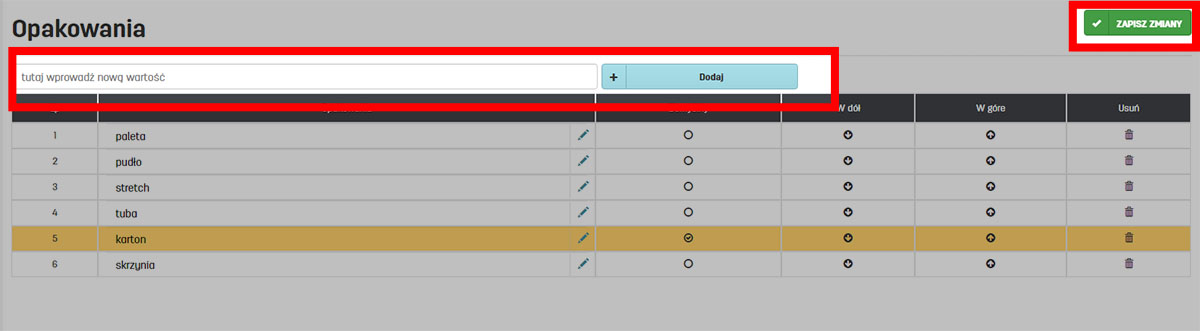 Dodawanie własnych opakowań w programie faktury.pl
