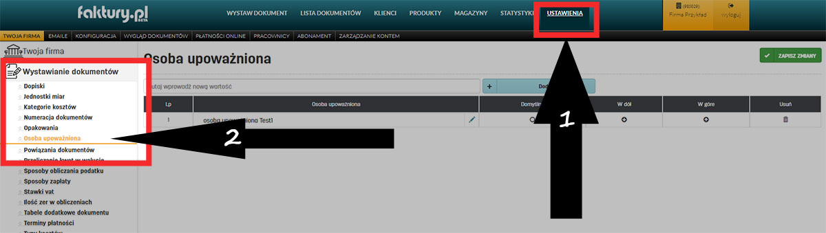 Osoba upoważniona do wystawienia faktury w fakturypl