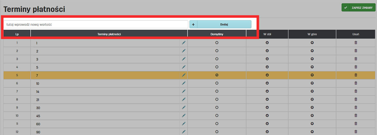 Jak dodać własny termin płatności w ustawieniach programu faktury.pl Dodawanie własnego terminu płatności na faktury.pl