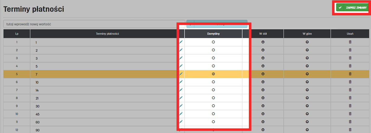 Jak ustawić domyślny termin płatności dla faktur w serwisie faktury.pl Domyślny termin płatności w serwisie faktury.pl