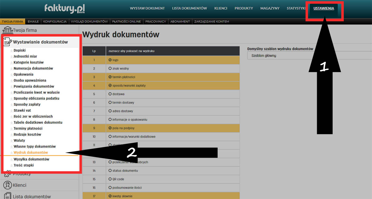 Wydruk faktury PDF w programie faktury.pl Wydruk dokumentów w najlepszym programie do fakturowania faktury.pl