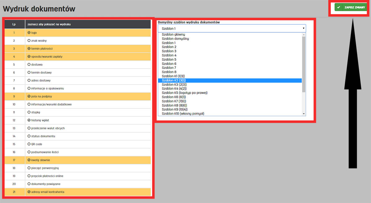 Jak wybrać domyślny szablon wydruku PDF w programie faktury.pl Szablony wydruku PDF faktur w serwisie faktury.pl