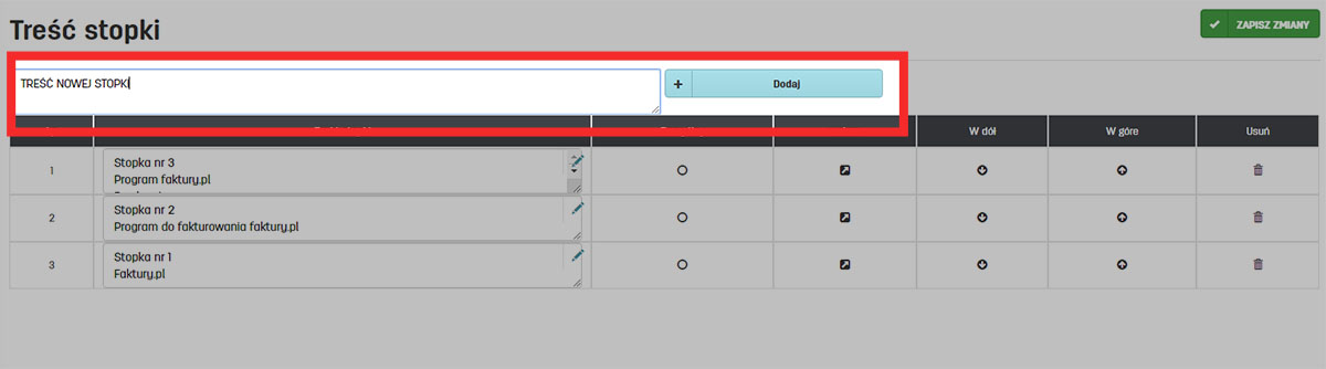Własne stopki w dokumentach wystawianych na faktury.pl Dodawanie własnej stopki do dokumentów w najlepszym programie do faktur online faktury.pl