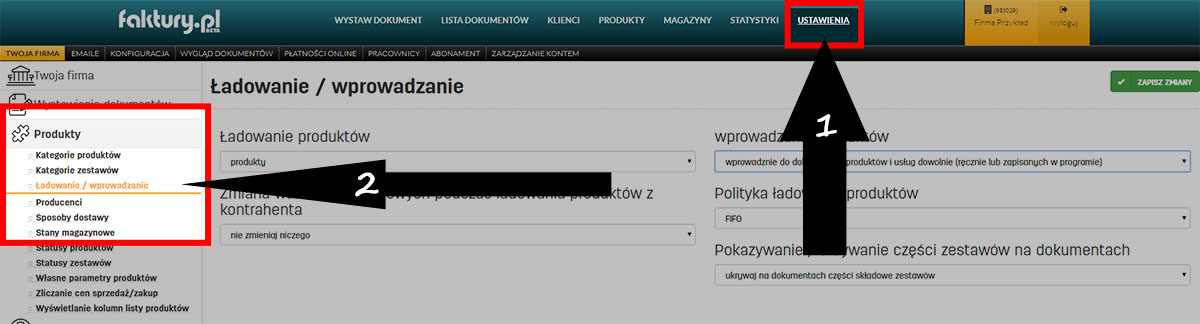 Ustawienia wprowadzania nowych produktów do bazy w programie faktury.pl