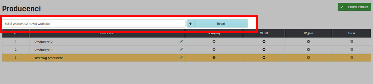 Dodawanie nowego producenta w ustawieniach programu faktury.pl