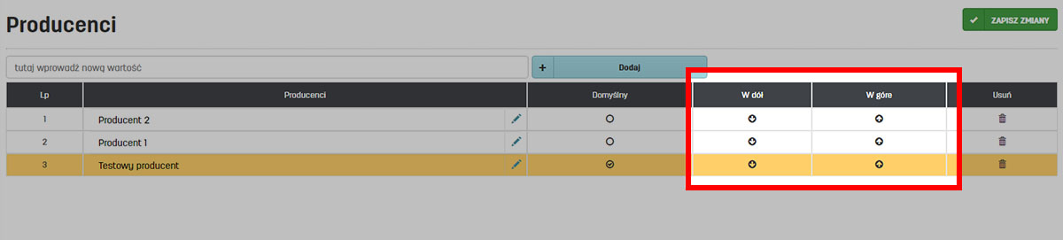 Edycja producentów w serwisie faktury.pl