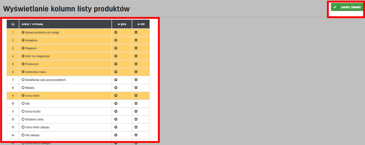 Jak zmienić widok listy produktów Zmiana ustawień wyświetlania listy produktów