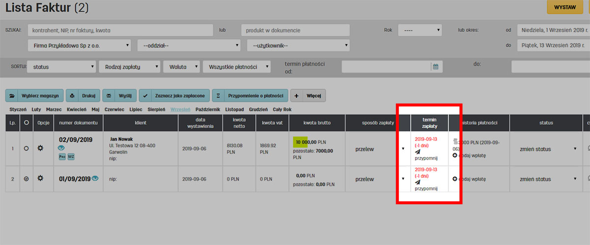 Wysyłanie wiadomości do kontrahenta odnoszących się do wybranej faktury na faktury.pl Przypomnienie o płatności i podziękowanie za płatność w oprogramowaniu faktury.pl