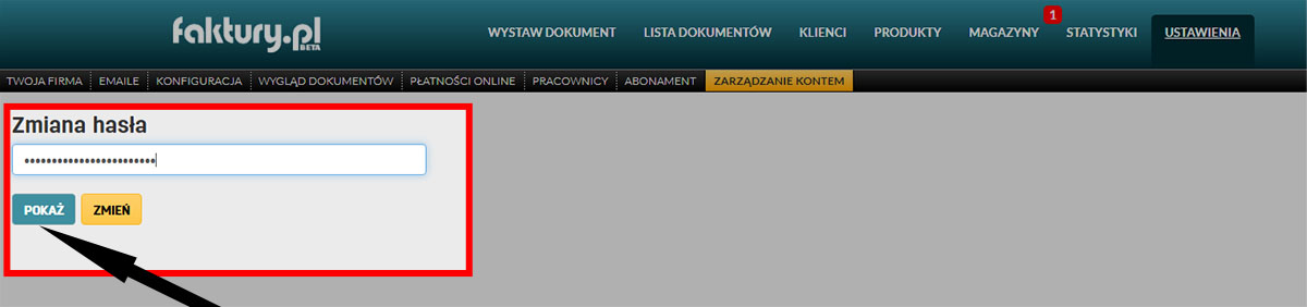 Jak odkodować hasło na faktury.pl Kodowanie wpisanego hasła