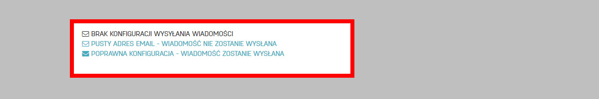 Ikony konfiguracji wysyłki email statusów klientów Ustawienia statusów klientów - legenda