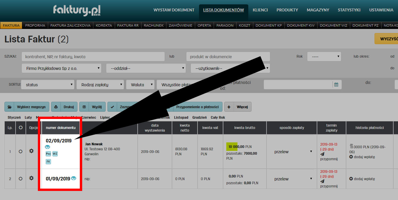 Jak edytować fakturę w programie faktury.pl Jak przejść do edycji faktury