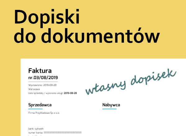 Jak dodać i pokazać dopisek na dokumencie