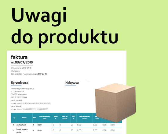 Jak dodać uwagi do produktu widoczne na dokumentach