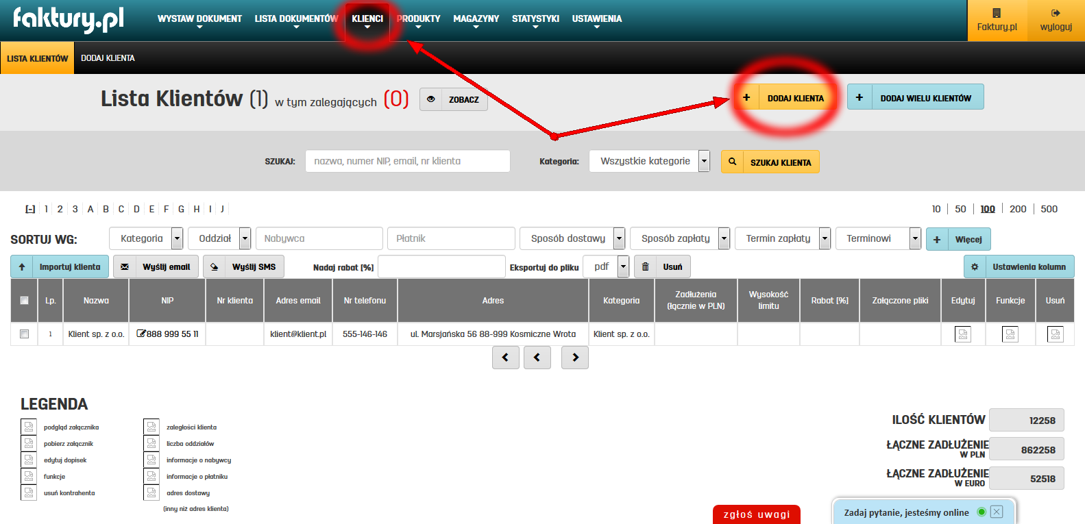 Jak dodawać klientów w programie faktury.pl Zapisywanie kontrahentów w bazie programu faktury.pl